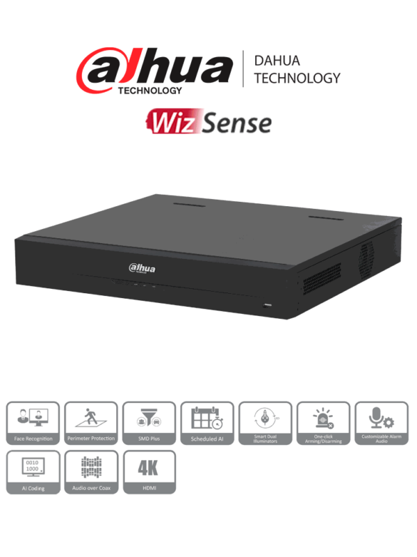 DAHUA-DH-XVR5416L-4KL-I3-DVR-de-16-Canales-4k-WizSense-H DAHUA DH-XVR5416L-4KL-I3